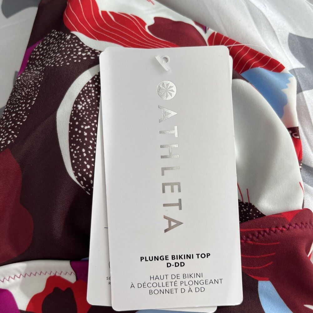 NWT Athleta Women's Plunge Floral Bikini Top D-DD Size Small MSRP $54 Top Only - Picture 9 of 14